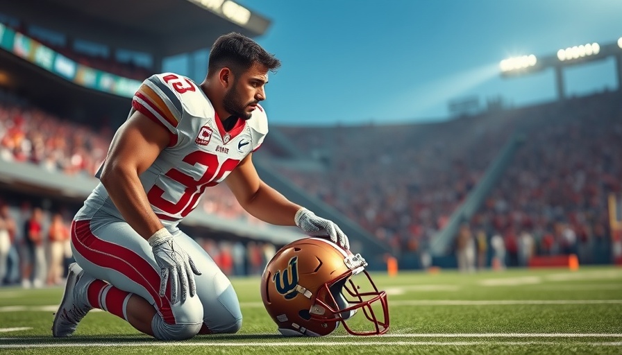 Sydney Brown Eagles Safety kneeling during a game.