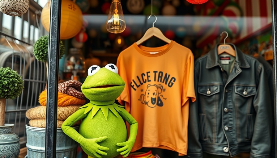 Quirky storefront display featuring Kermit the Frog in vibrant Philadelphia.