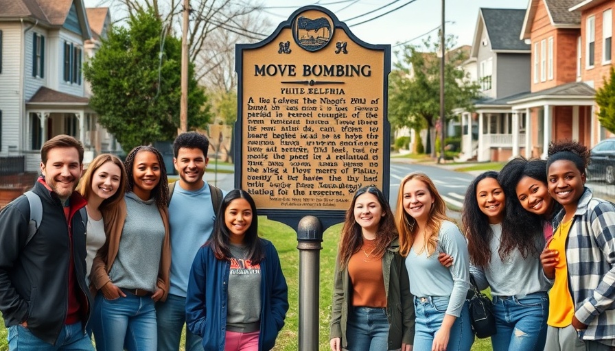 Group at MOVE bombing historical marker in Philadelphia