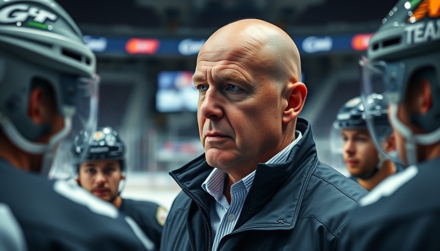 Rick Tocchet focused coaching in ice hockey arena.