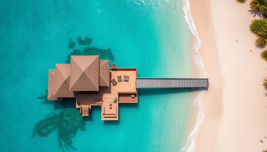 Aerial view of a luxurious villa over clear turquoise waters, Hilton Honors devaluation.