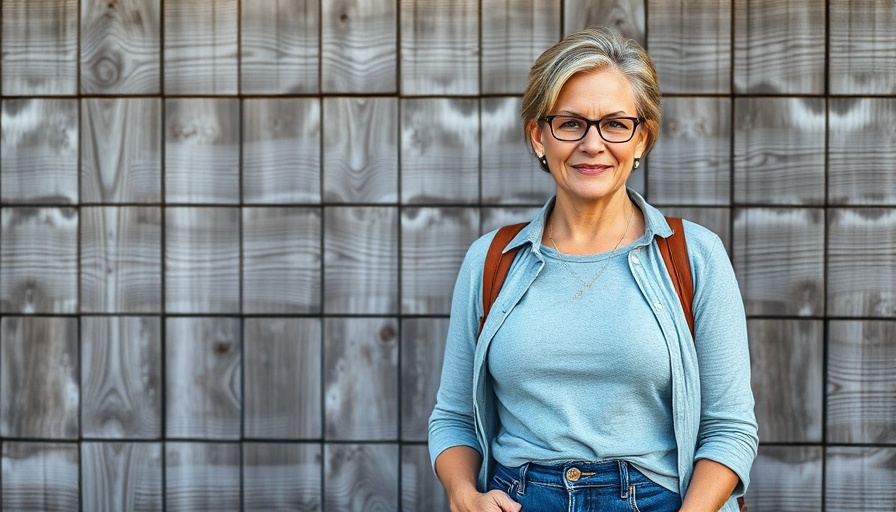 Middle-aged woman confidently standing in front of a wooden wall, reflecting Political Landscape Insights for Top Earners.
