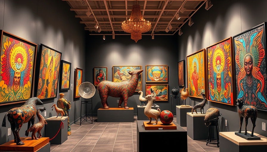 Rasquachismo art exhibit with colorful displays in a museum.