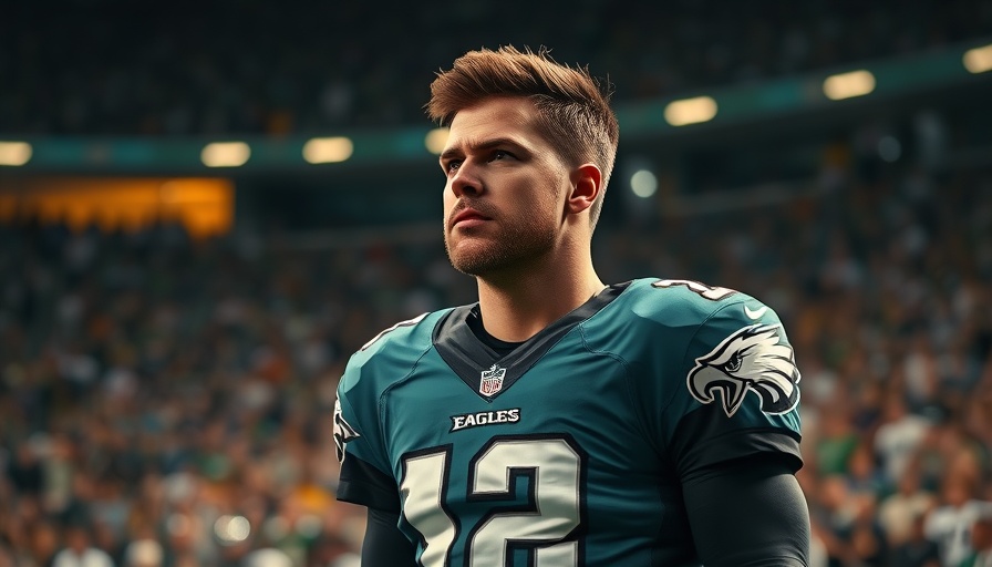 Eagles player stands thoughtfully, highlighting injury impact.