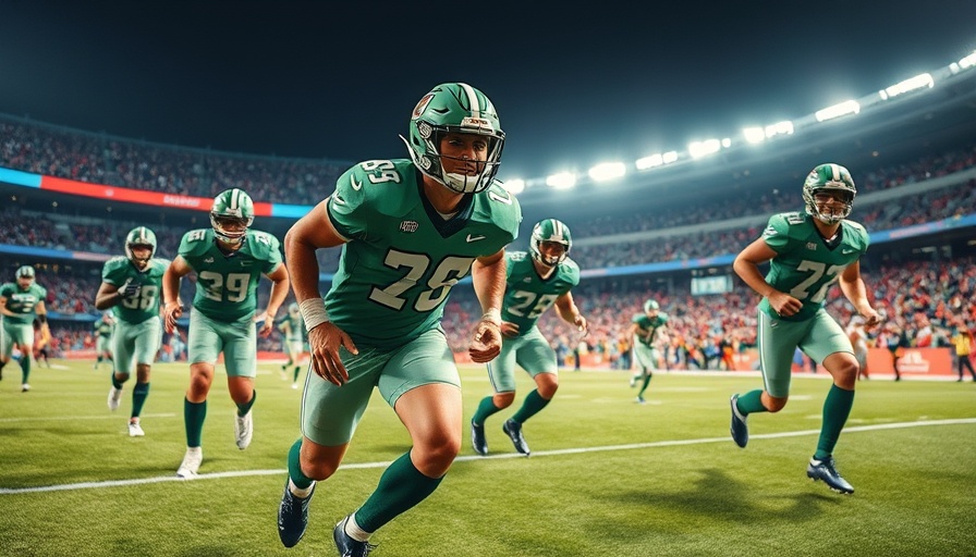 Eagles players on field showcasing offensive depth during game.