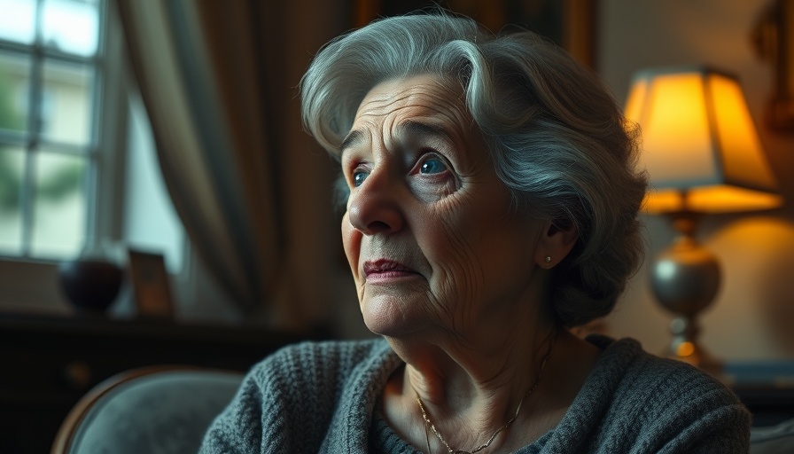 Elderly woman contemplating ambitions and fulfillment.