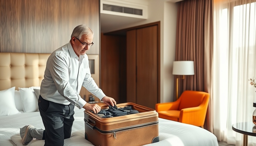 Traveler packing suitcase in stylish hotel room - IHG One Rewards Traveler Credit Card.