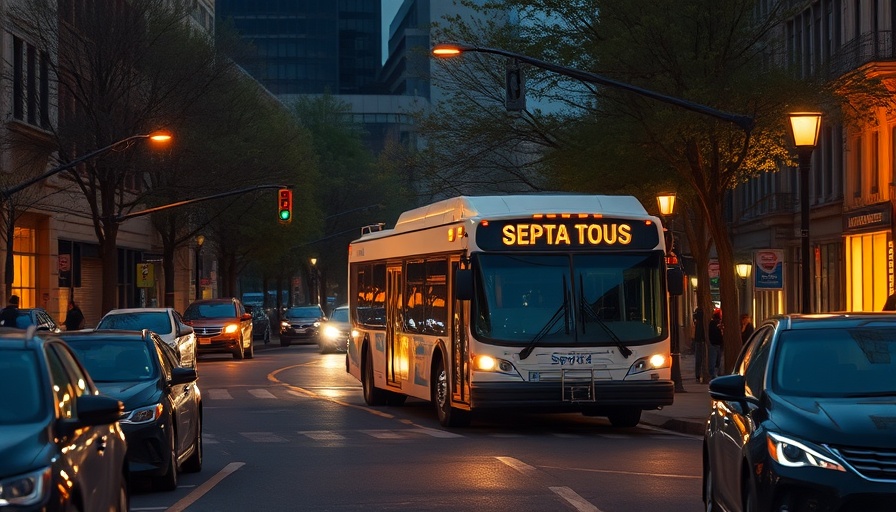 SEPTA bus on Philly street at night, transit resources for aging adults.