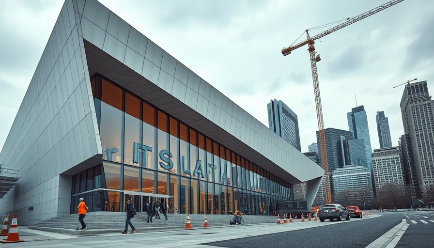 Modern UK museum building under construction, showcasing architecture.