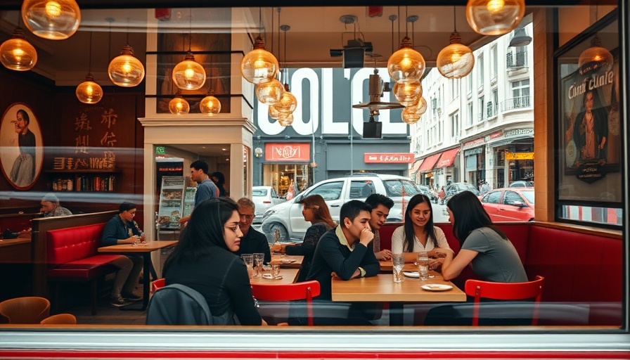 Reflective cafe window scene in Philadelphia.