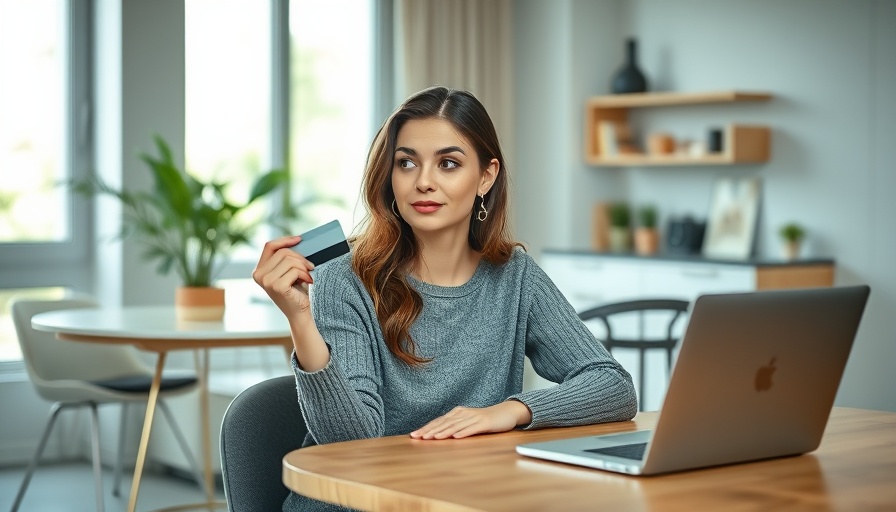 Young woman using laptop in modern home for Hyatt hotels bonus points promotion.