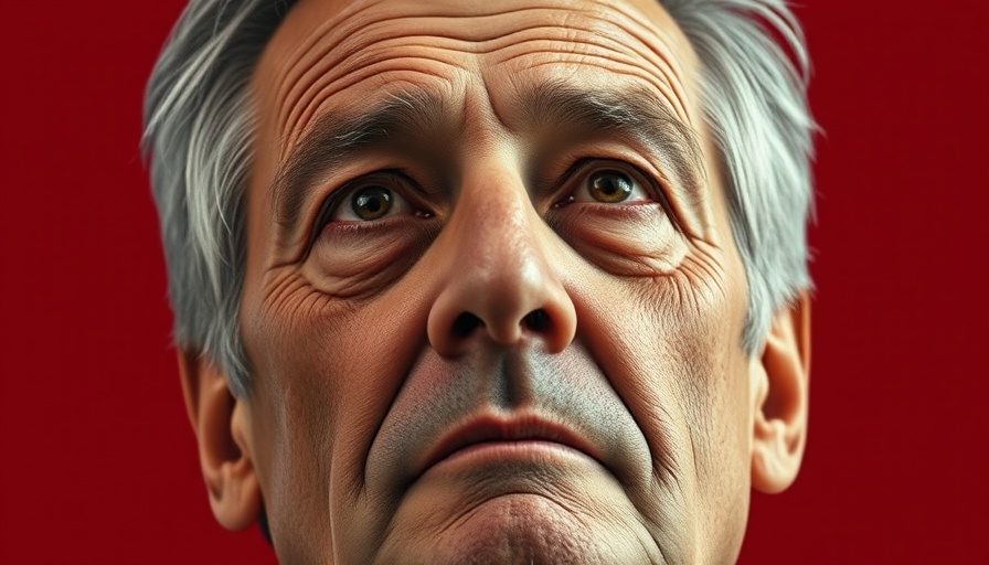Fred Smith FedEx legacy: Close-up of older man against red background.