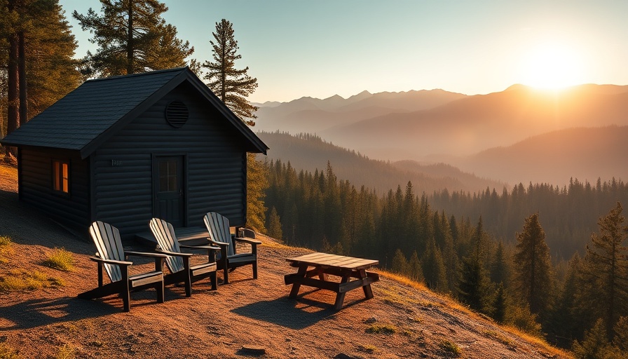 Secluded cabin landscape for Postcard Cabins booking with Marriott Bonvoy points.