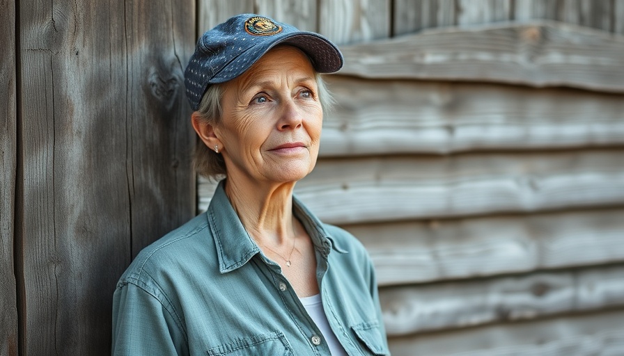 June 28 2025 politics, relaxed woman in cap against wooden wall.