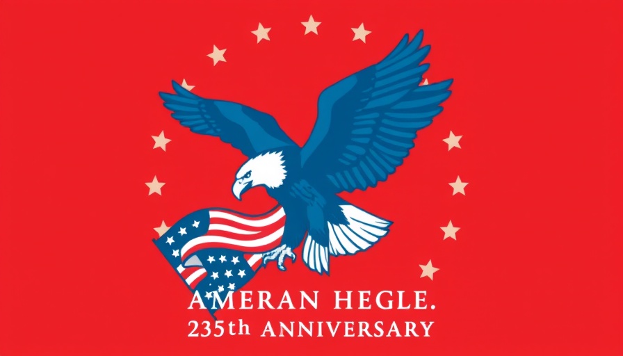 Patriotic eagle graphic symbolizing America's Declaration of Independence.