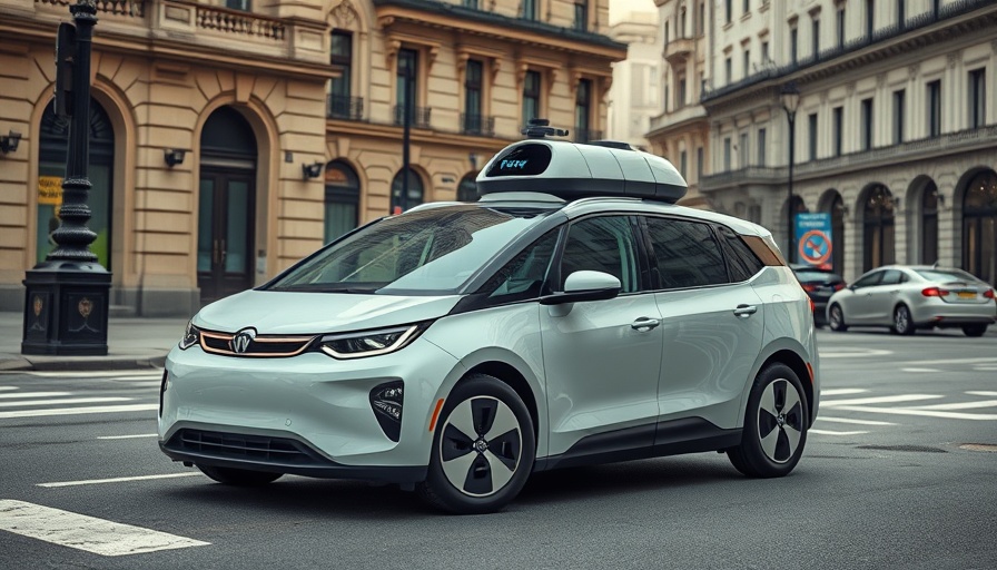 Waymo self-driving car in urban Philadelphia setting, parked on street.