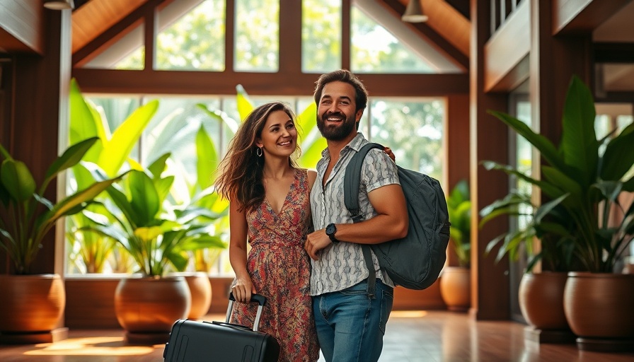 Hilton American Express cards application timing: couple enjoying resort lobby.