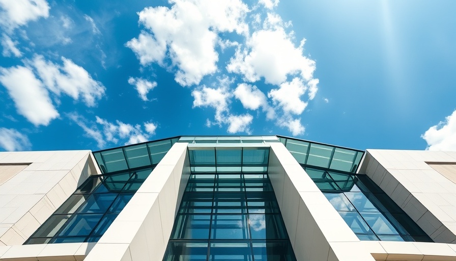 Modern museum building facade under blue sky.