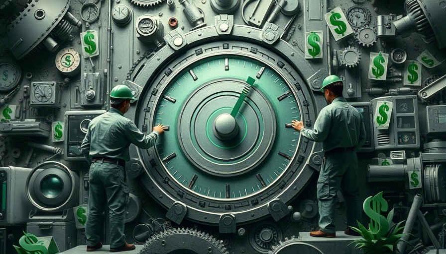 Intricate economic machine illustration depicting financial dynamics in grayscale.