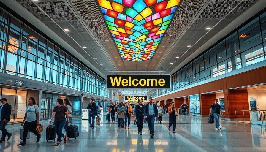 Modern art installation at JFK International Airport