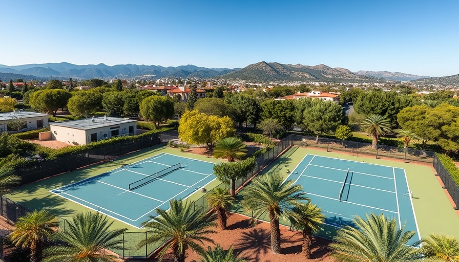 Luxury hotel padel courts with mountain view as amenity.