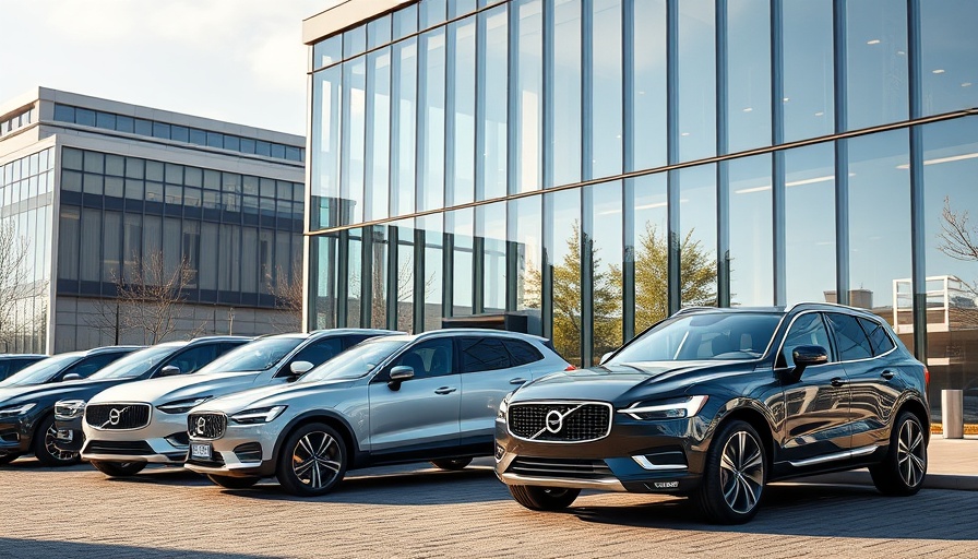 Volvo Overseas Delivery Program cars in front of World of Volvo.