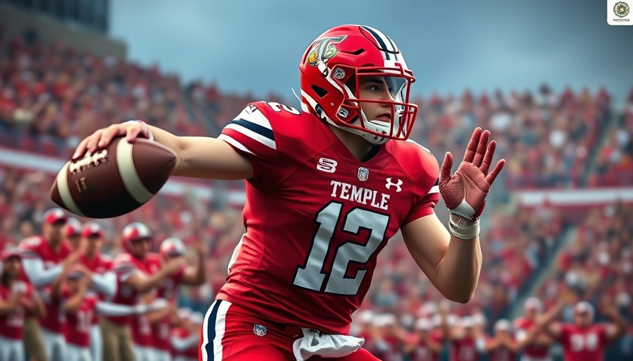 Temple Owls player in action during a high-energy football game.
