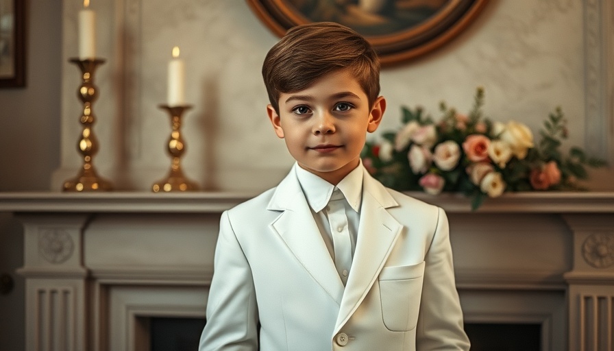 Vintage photo of a young boy in a white suit, illustrating the importance of remembering your roots.