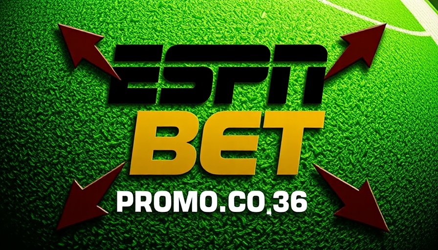 ESPN BET promo code BROAD on football-themed green background with arrows.