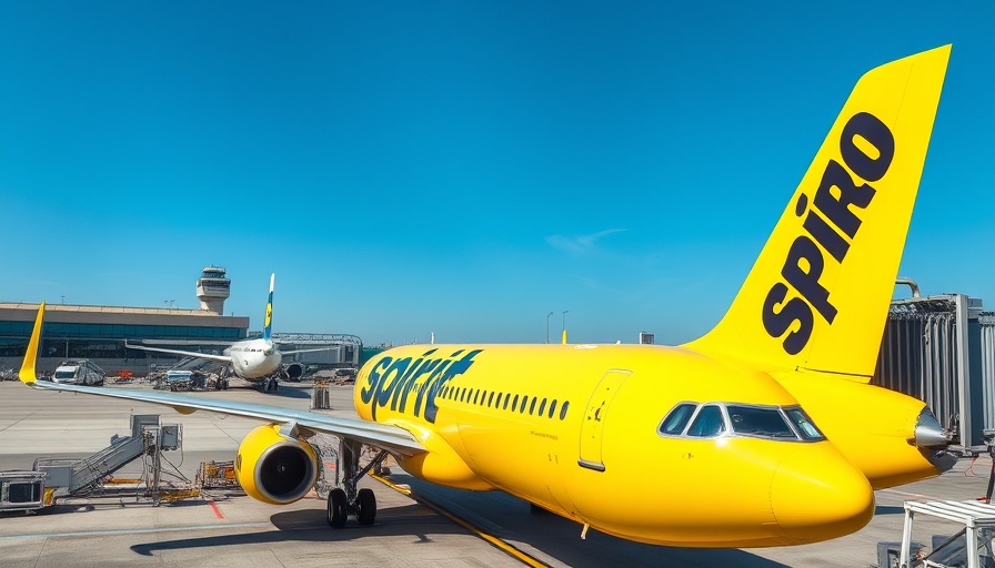 Spirit Airlines plane at gate reflecting November schedule changes.