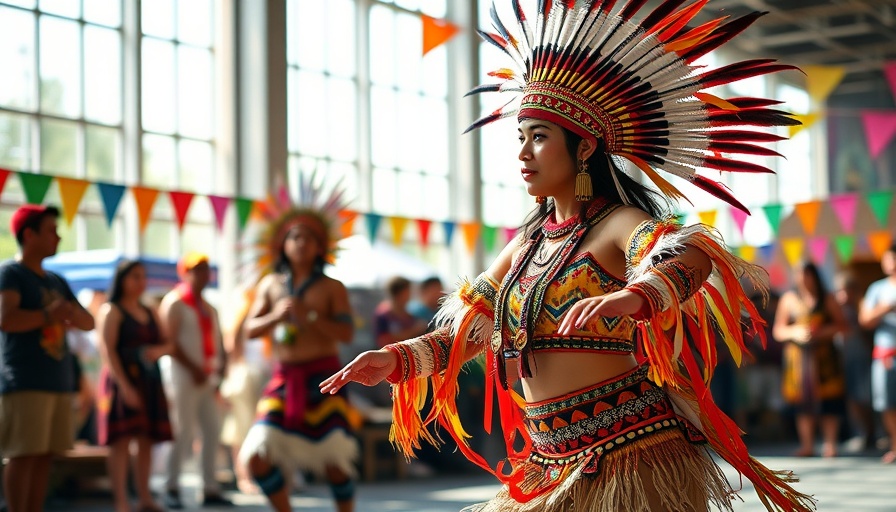 Indigenous dancer performs traditional dance at We Are the Seeds festival.