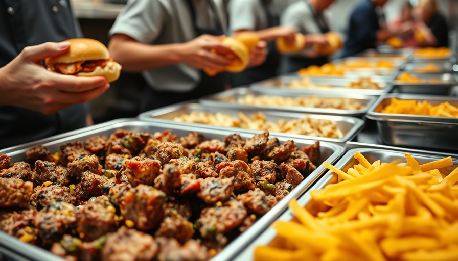 NFL press box food spread featuring meat and cheese.