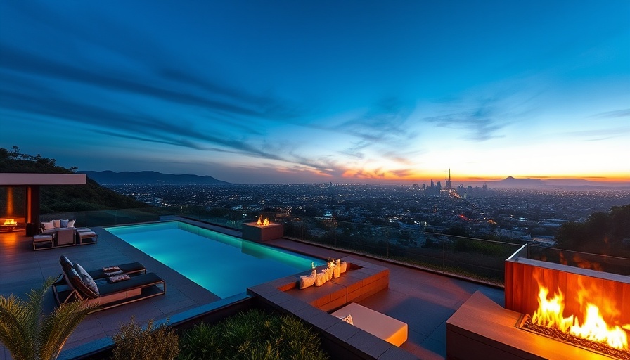 Henrik Fisker's Hollywood Hills mansion with infinity pool and sunset view.