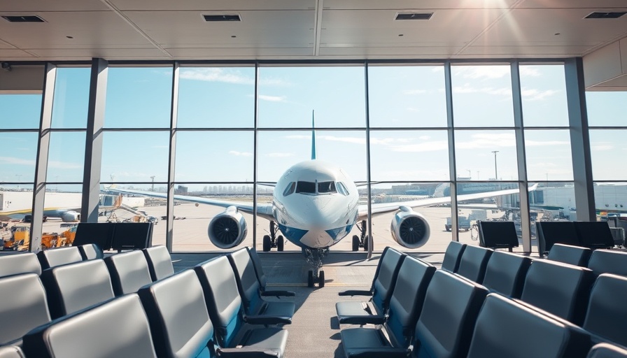 Modern airplane at airport gate viewed from terminal, Best Airlines in the World 2024.
