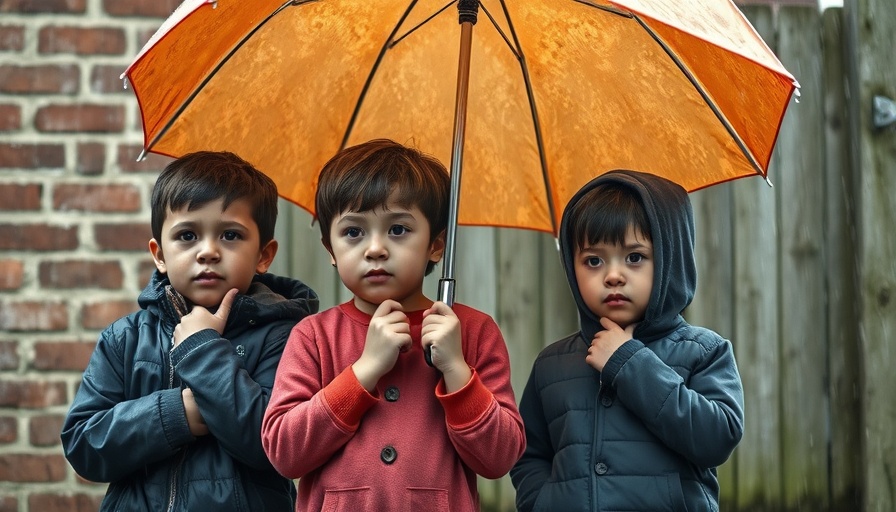 Children under umbrella representing rise in antisemitism UK.