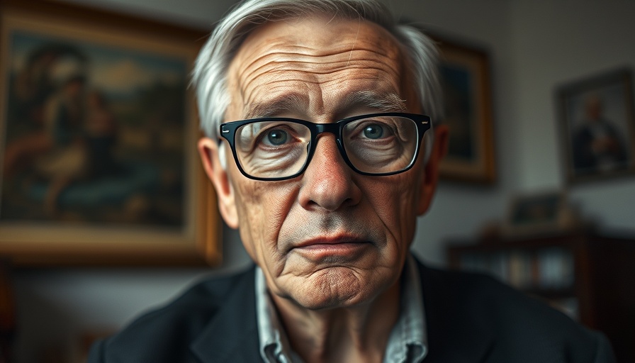 Milton Esterow art journalism legacy portrayed by an elderly man in glasses indoors.