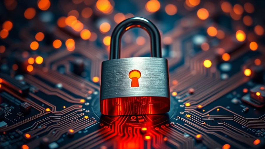 Secure padlock on circuit board representing third-party service providers cyber threats.