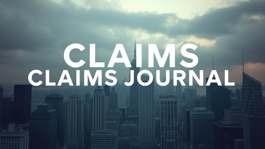 Cityscape with CLAIMS JOURNAL text related to no-fault auto insurance fraud.