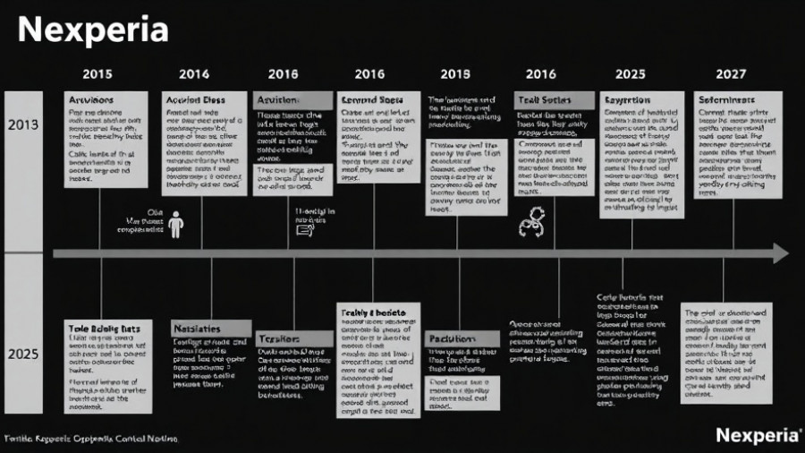 Nexperia chip crisis timeline showing major corporate events.