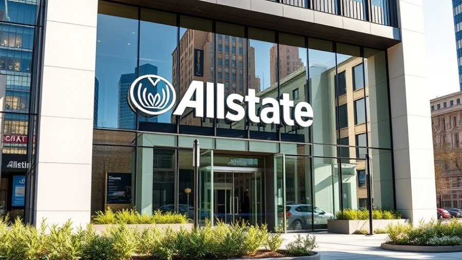 Allstate corporate building with logo, reflecting agreement with Opus IVS.