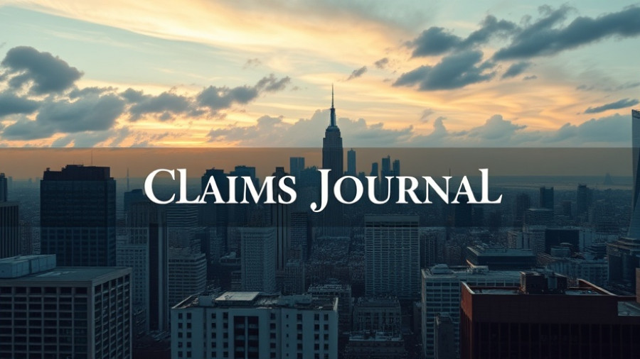 Claims Journal branding over cityscape, suggesting news about the Gatorade bar lawsuit.