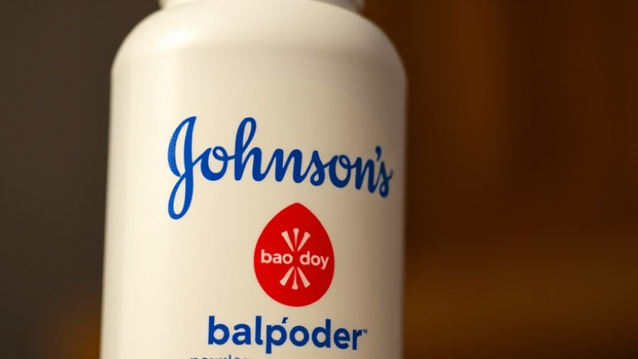 Close-up of Johnson's baby powder bottle related to talc lawsuits.