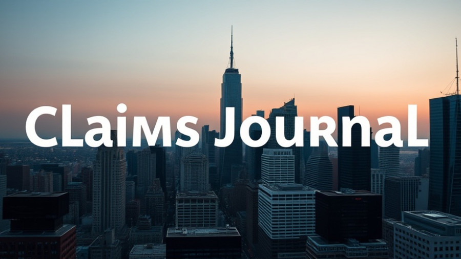 Claims Journal overlay on cityscape backdrop for Gatorade protein bar health claims lawsuit.