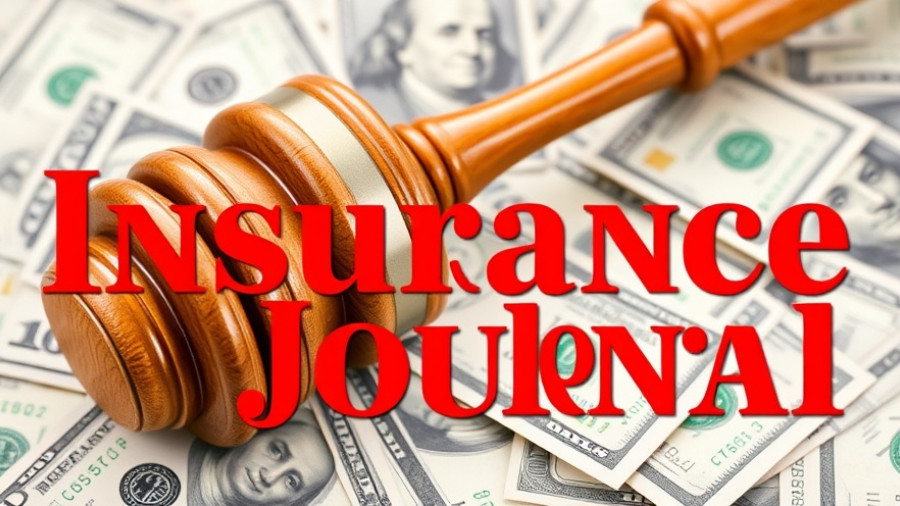 Gavel on hundred-dollar bills with 'Insurance Journal' overlay.