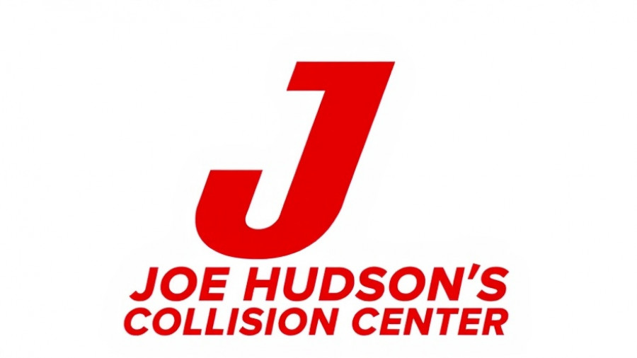 Joe Hudson's Collision Center bold logo in red and white.