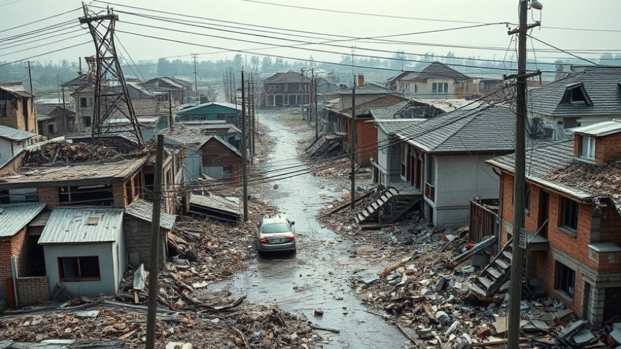 Devastation from Hurricane Melissa in Jamaica, showing damage and destruction.