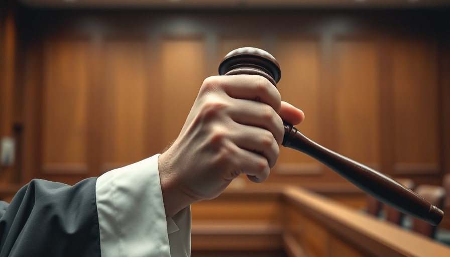 Judicial scene with gavel emphasizing insurance company tactics in courtroom.