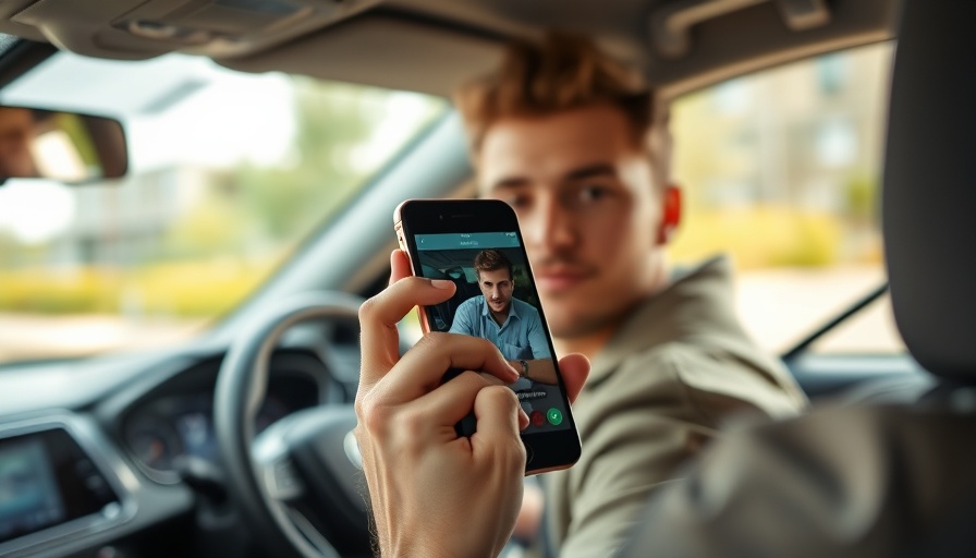 Person using a safe-driving app in a car, showing speed data.