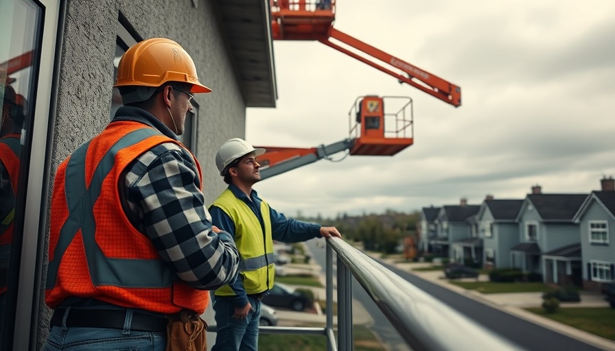 Fire safety insurance claims inspection at construction site.