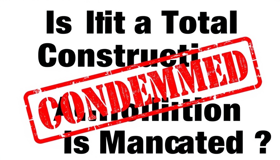 Blog graphic discussing constructive total loss with 'CONDEMNED' stamp.